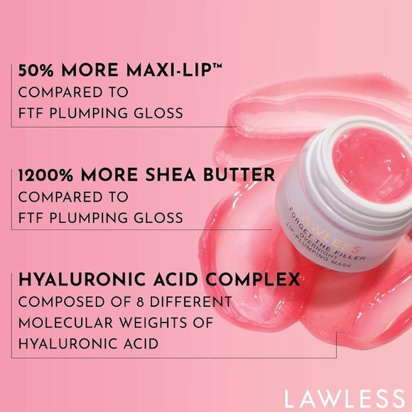 LAWLESS Forget the Filler Overnight Lip Plumping Mask- Juicy Watermelon - Picture 7 of 14